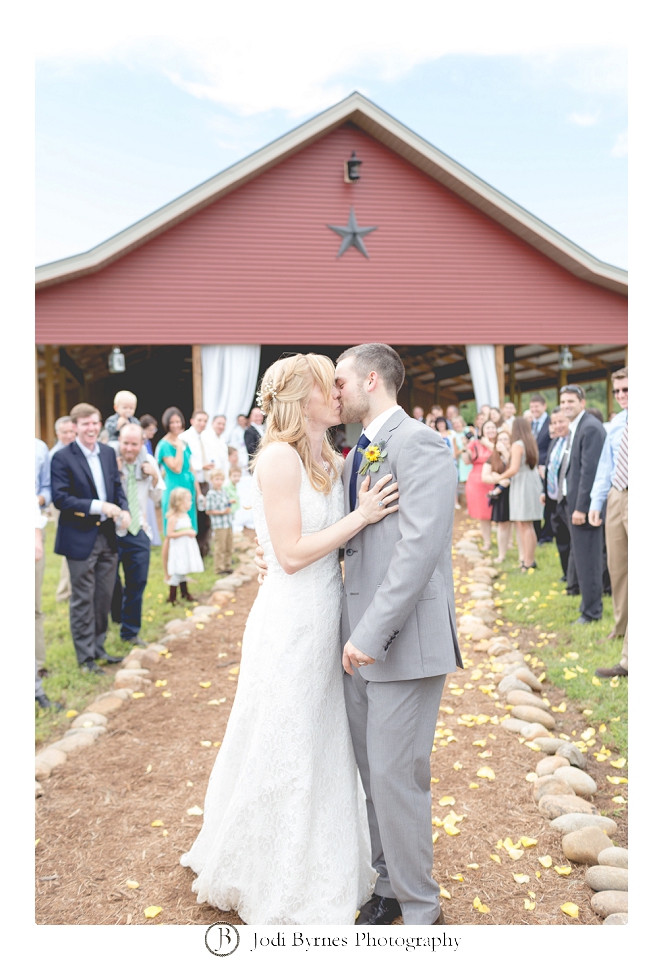 bride and groom exit