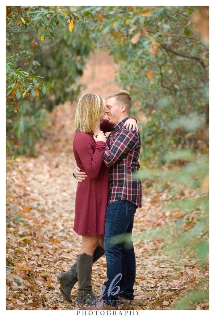 Engagement pictures in the woods