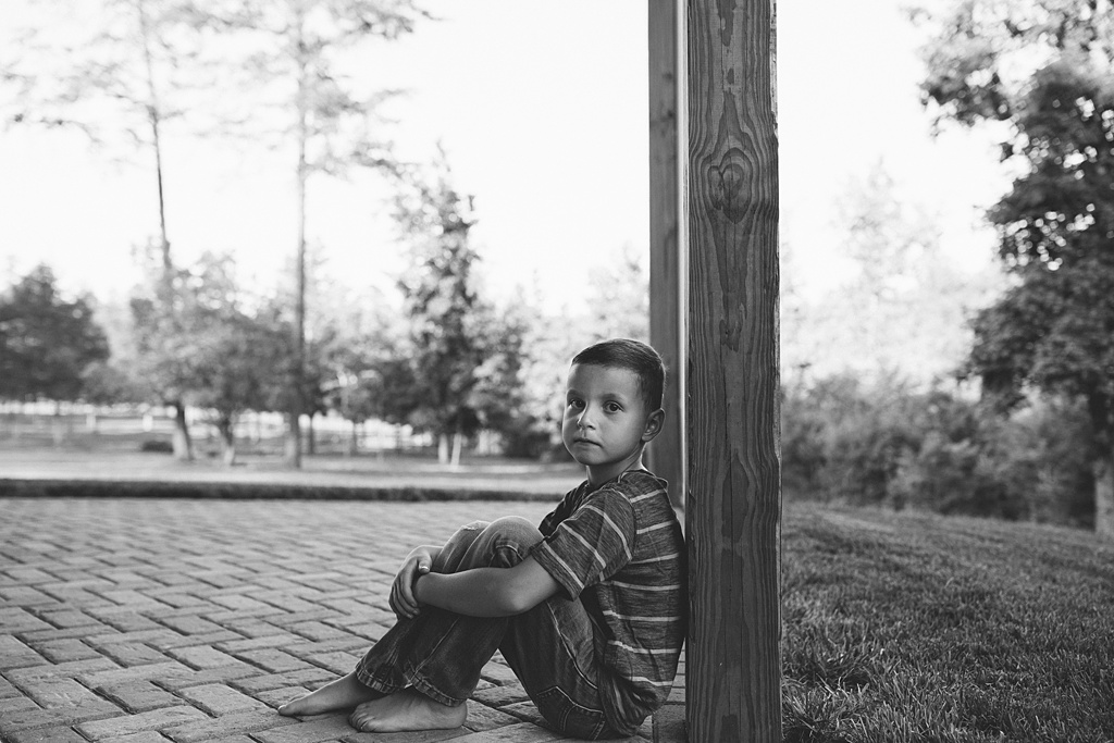 black and white boy portrait