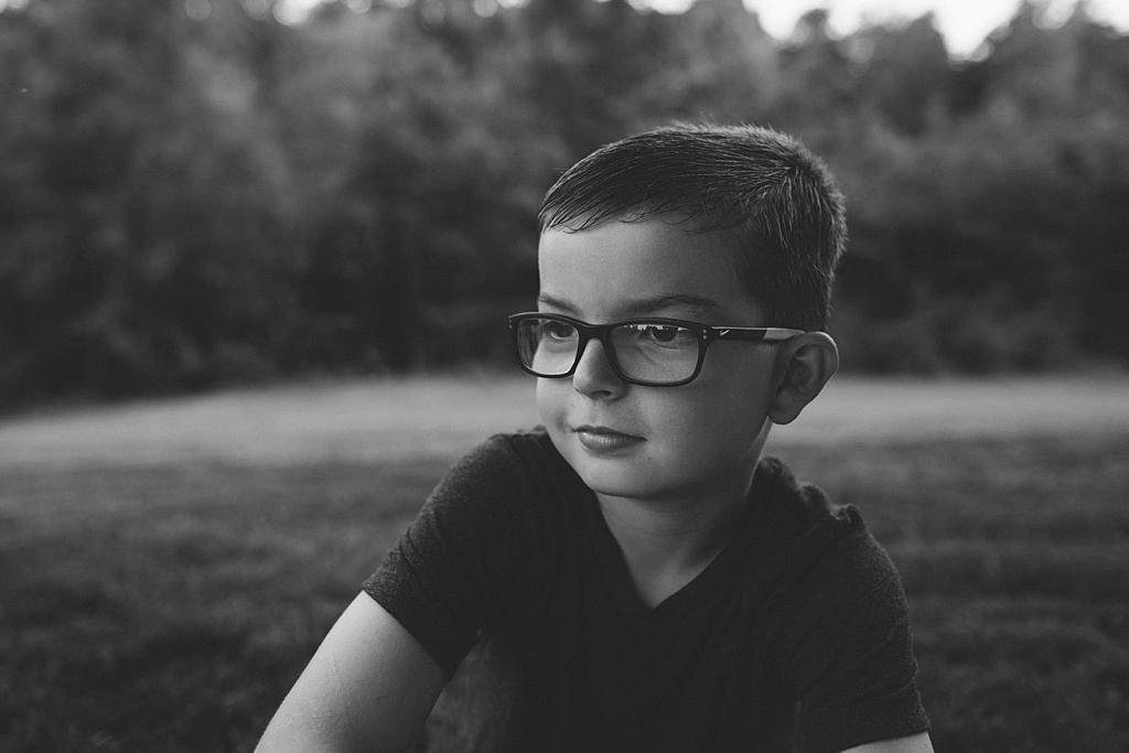 black and white profile portrait