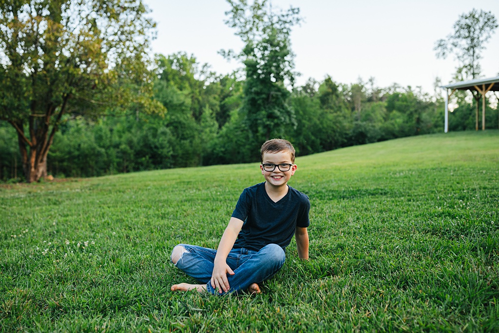 sitting in the grass