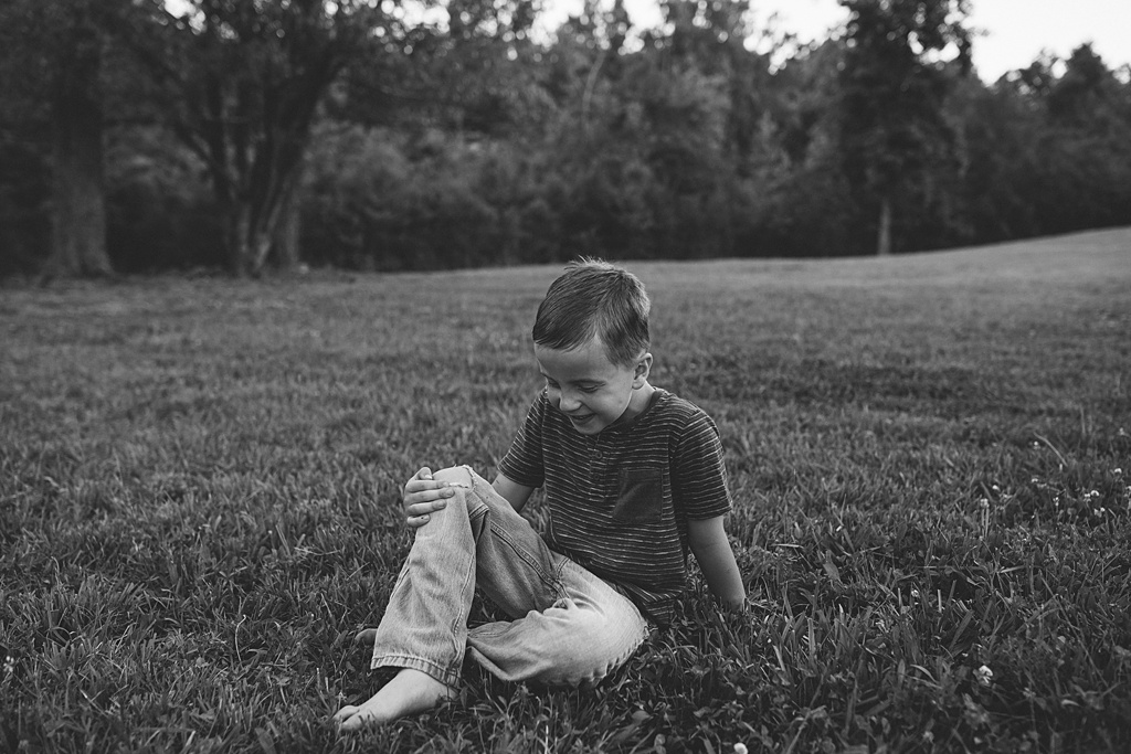 sitting laughing